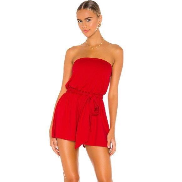 Susana Monaco Pants - NWT SUSANA MONACO Red Blouson Strapless Romper XS